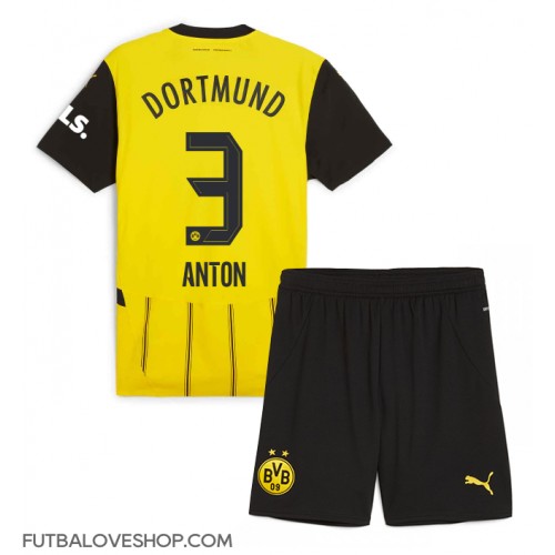 Dres Borussia Dortmund Waldemar Anton #3 Domáci pre deti 2024-25 Krátky Rukáv (+ trenírky)